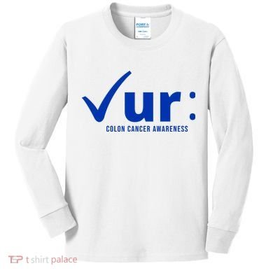 Check Ur Colon Cancer Awareness Kids Long Sleeve Shirt