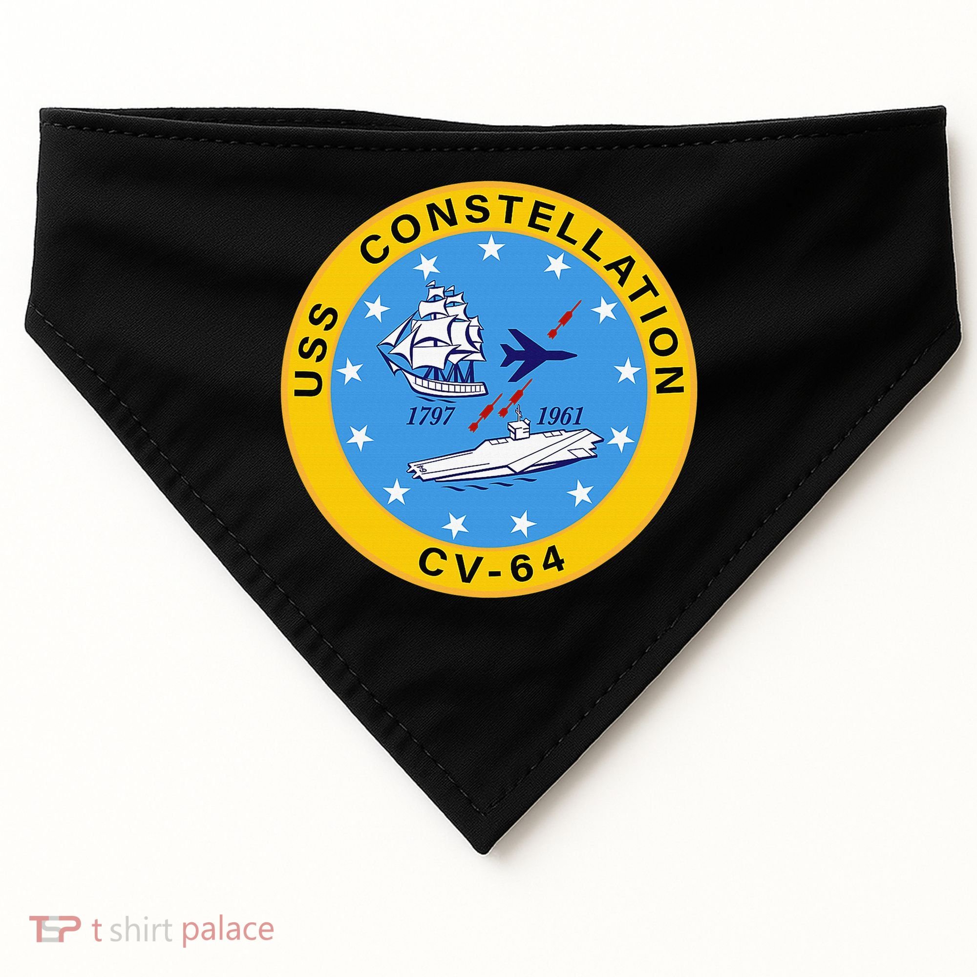 CV-64 USS Constellation U.S. Aircraft Carrier USA-Made Doggie Bandana
