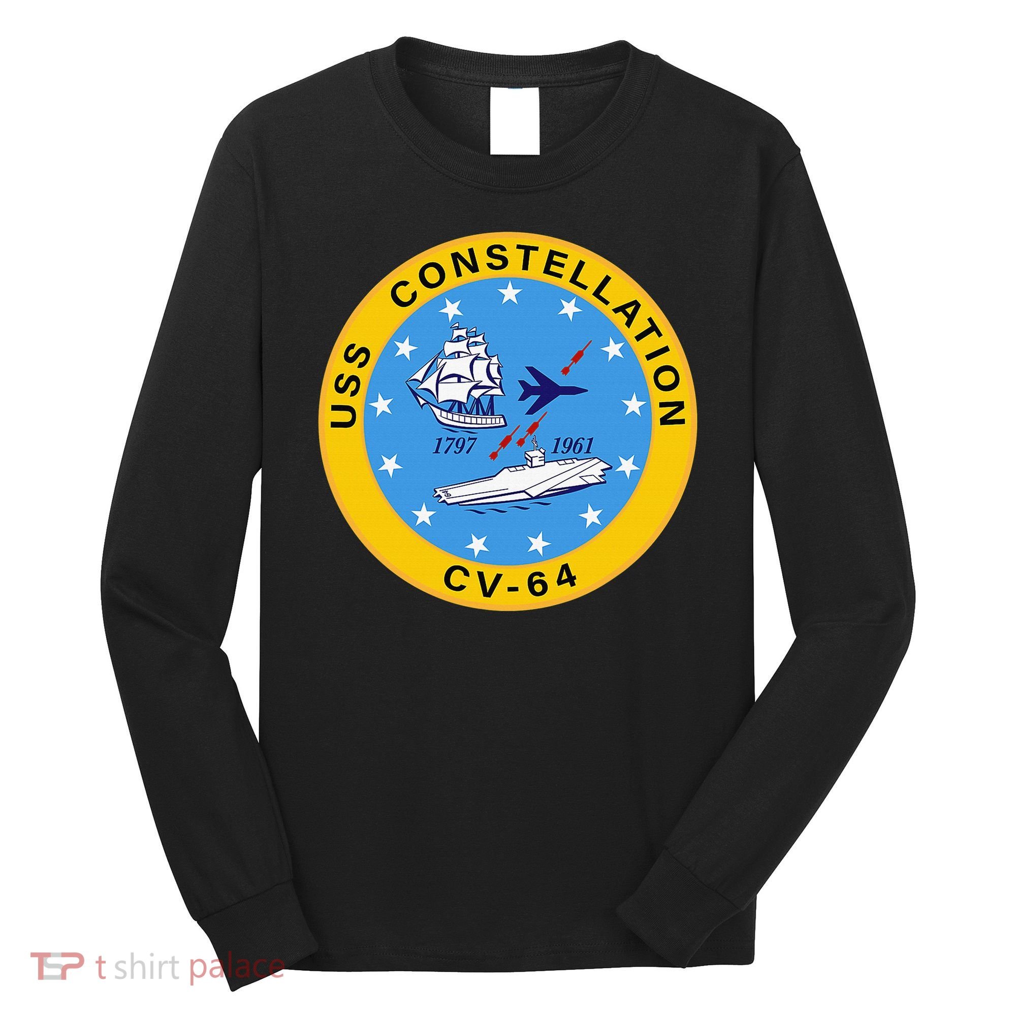 CV-64 USS Constellation U.S. Aircraft Carrier Long Sleeve Shirt