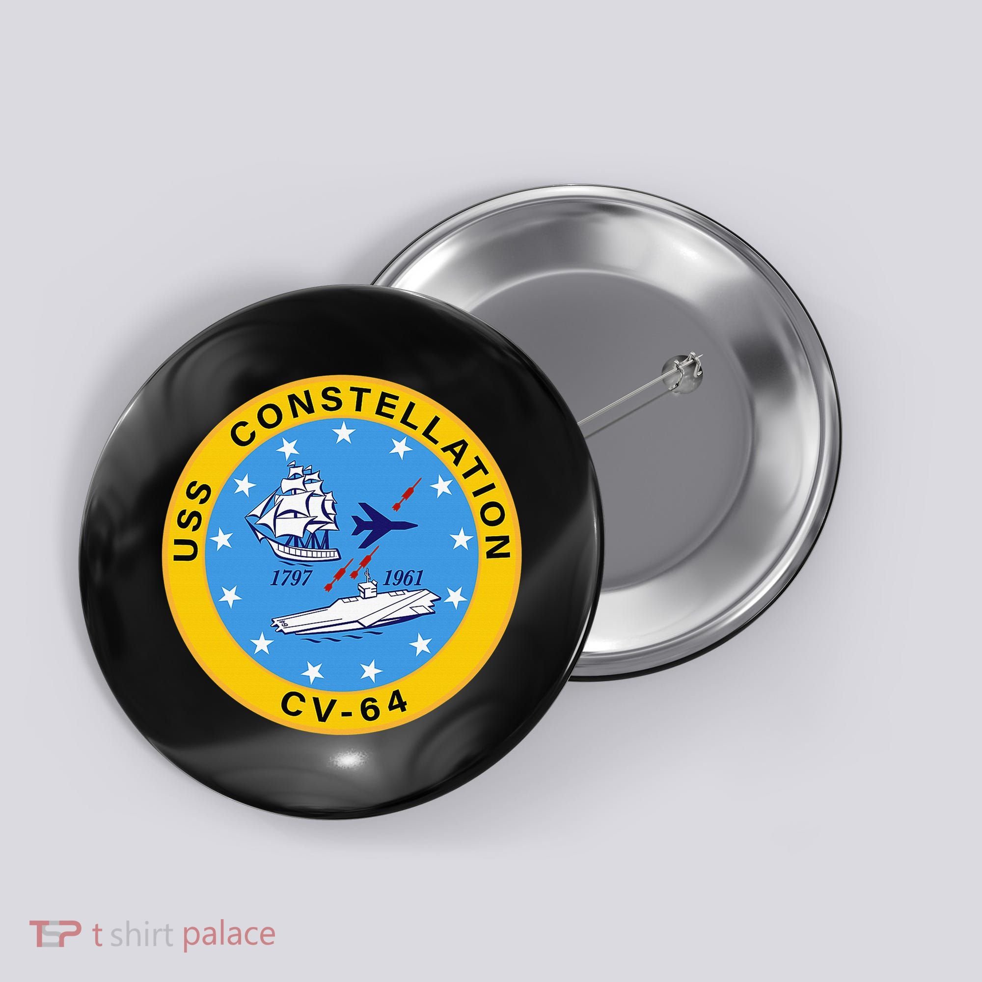 CV-64 USS Constellation U.S. Aircraft Carrier Button