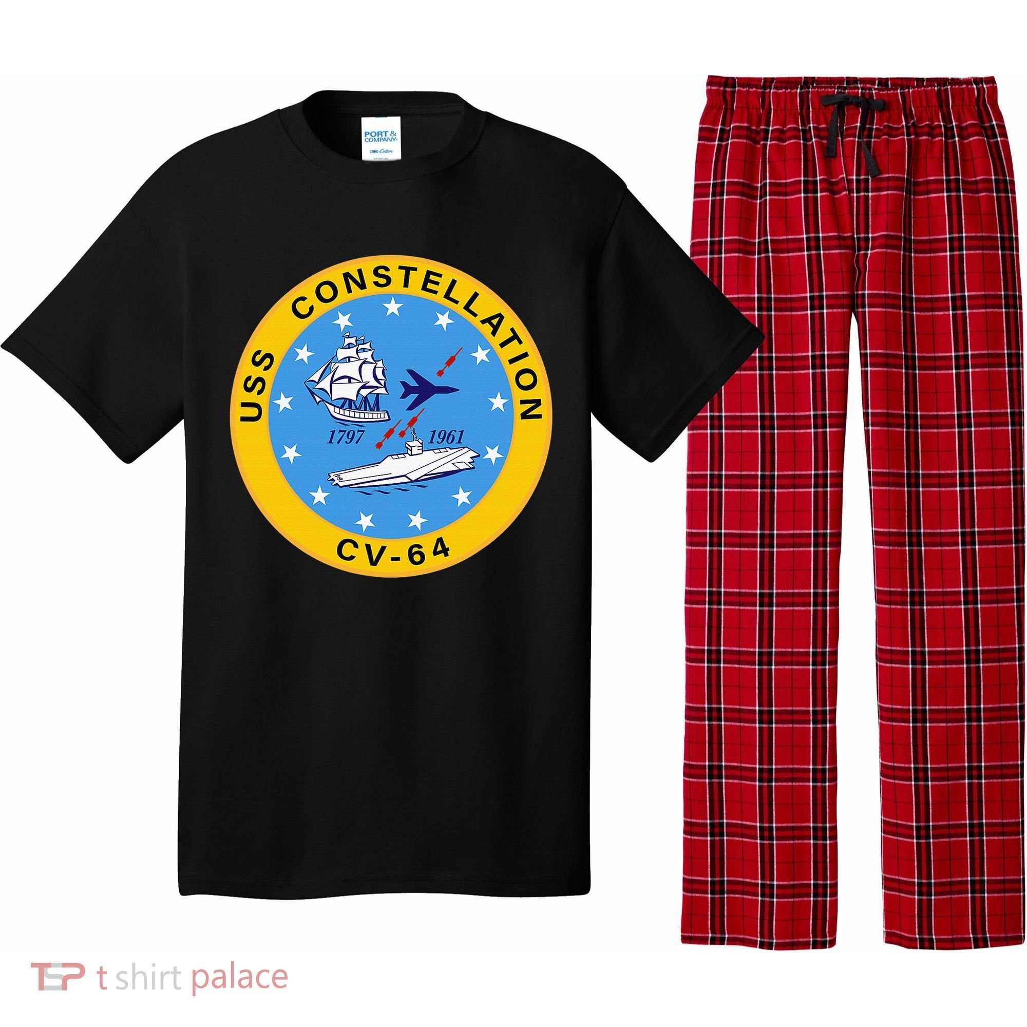 CV-64 USS Constellation U.S. Aircraft Carrier Pajama Set