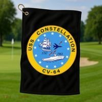 CV-64 USS Constellation U.S. Aircraft Carrier Golf Towel thumb 1