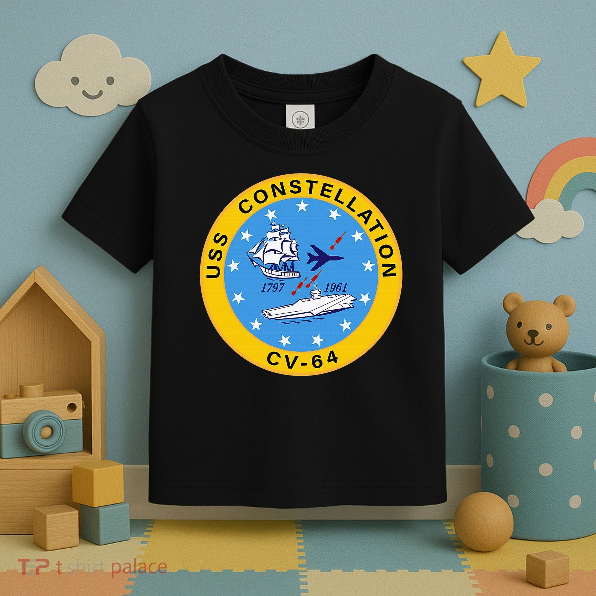 CV-64 USS Constellation U.S. Aircraft Carrier Toddler T-Shirt