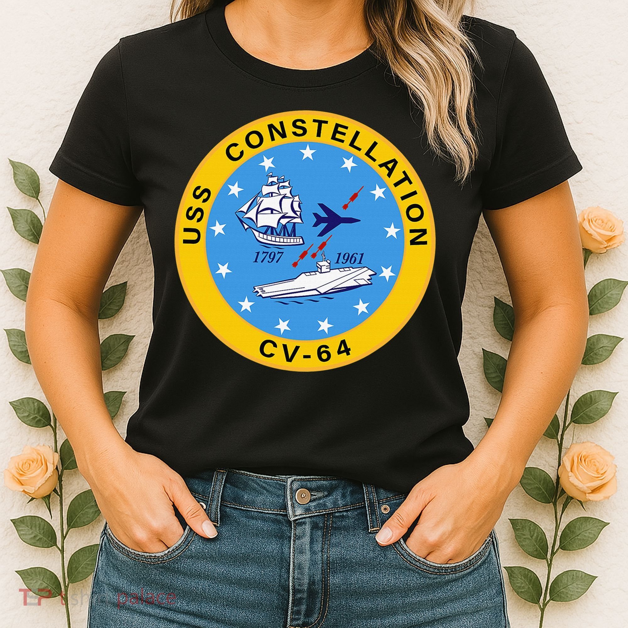 CV-64 USS Constellation U.S. Aircraft Carrier Women's T-Shirt