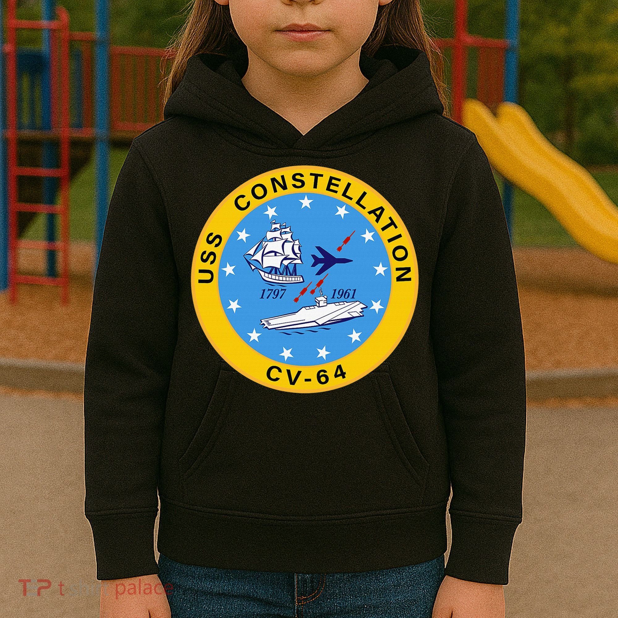 CV-64 USS Constellation U.S. Aircraft Carrier Kids Hoodie