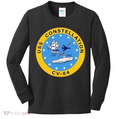 CV-64 USS Constellation U.S. Aircraft Carrier Kids Long Sleeve Shirt