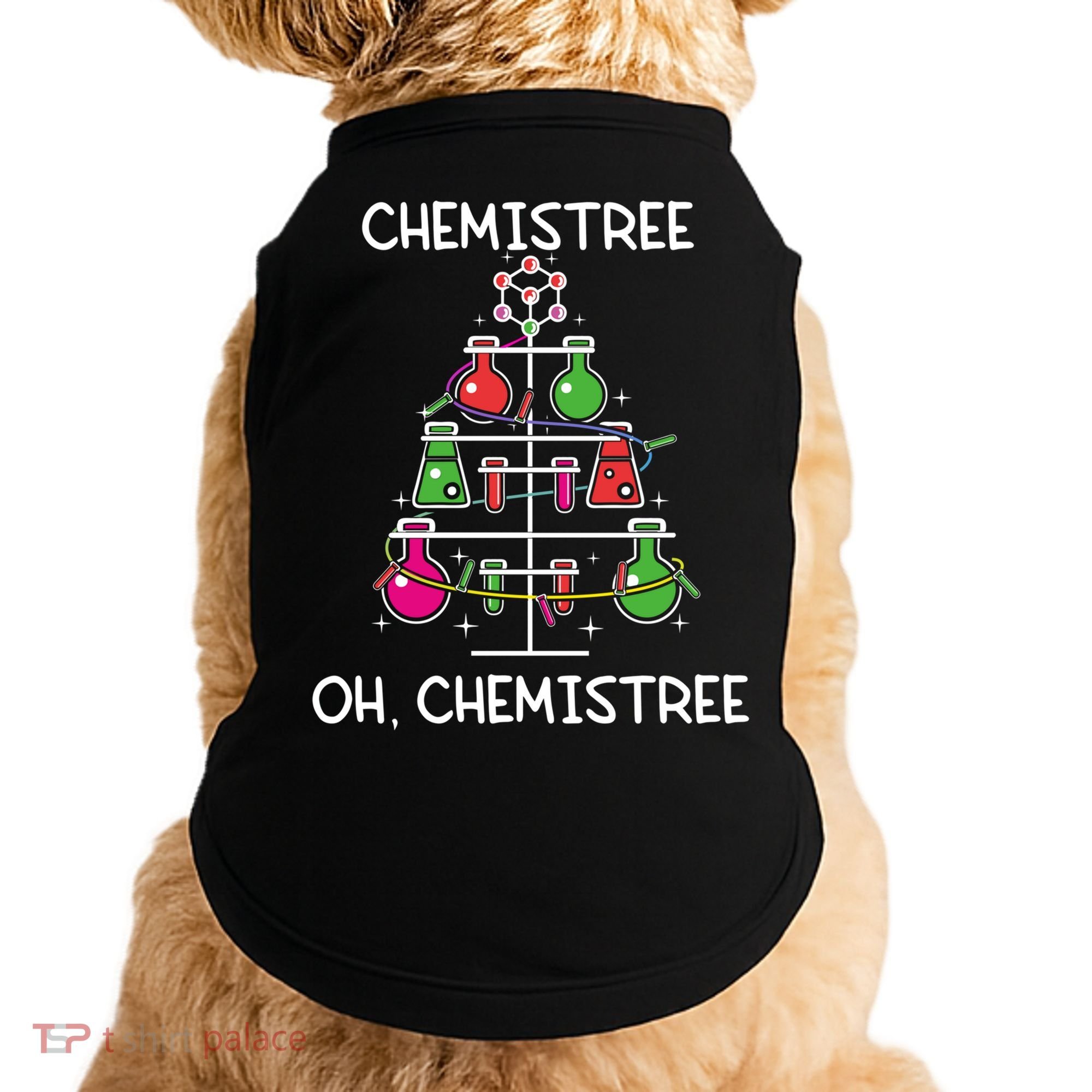 Chemistree Ugly Christmas Tree Sweater Chemistry Science Pun Gift Doggie Tank