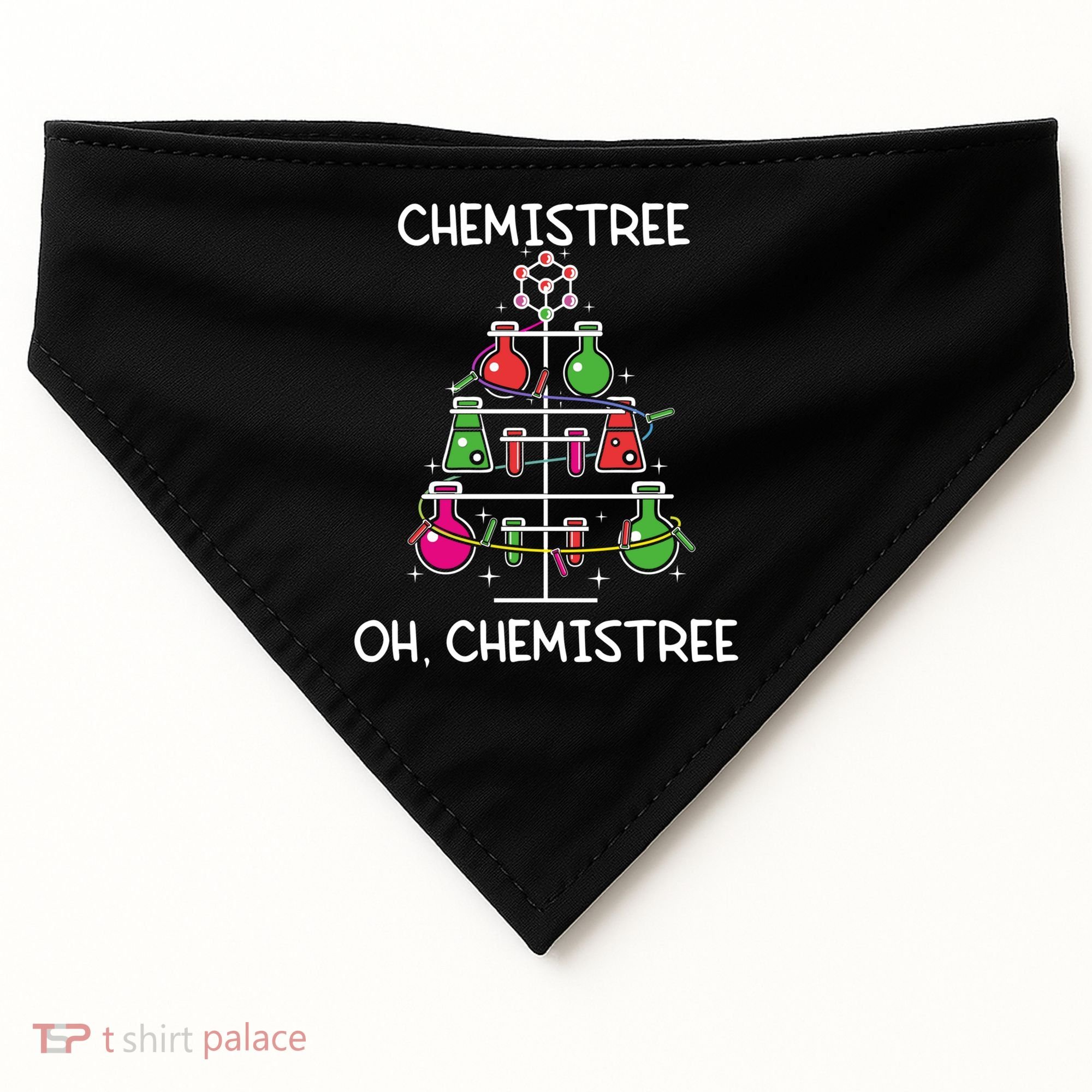 Chemistree Ugly Christmas Tree Sweater Chemistry Science Pun Gift USA-Made Doggie Bandana