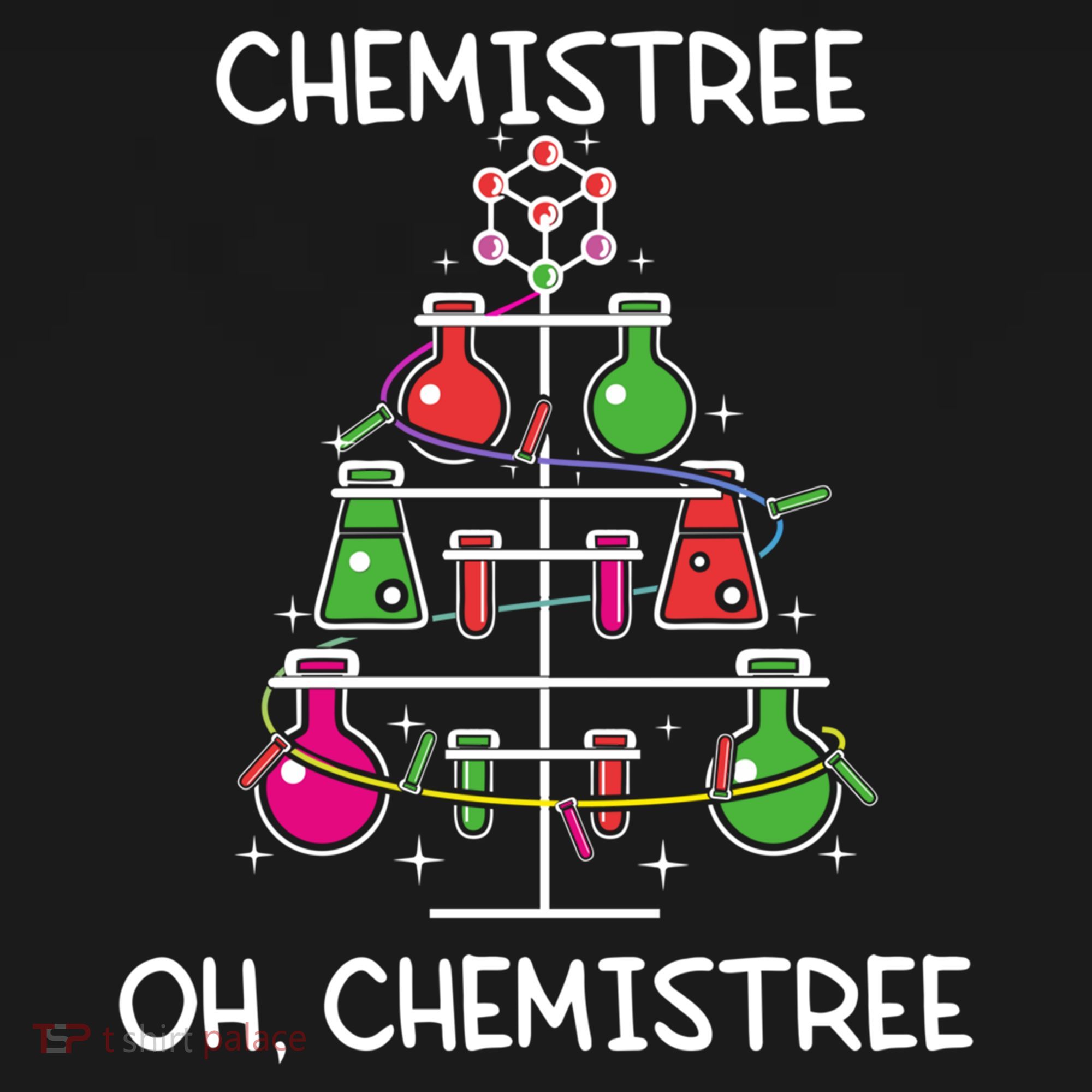 Chemistree Ugly Christmas Tree Sweater Chemistry Science Pun Gift USA-Made Doggie Bandana
