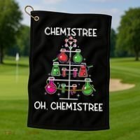 Chemistree Ugly Christmas Tree Sweater Chemistry Science Pun Gift Golf Towel thumb 1