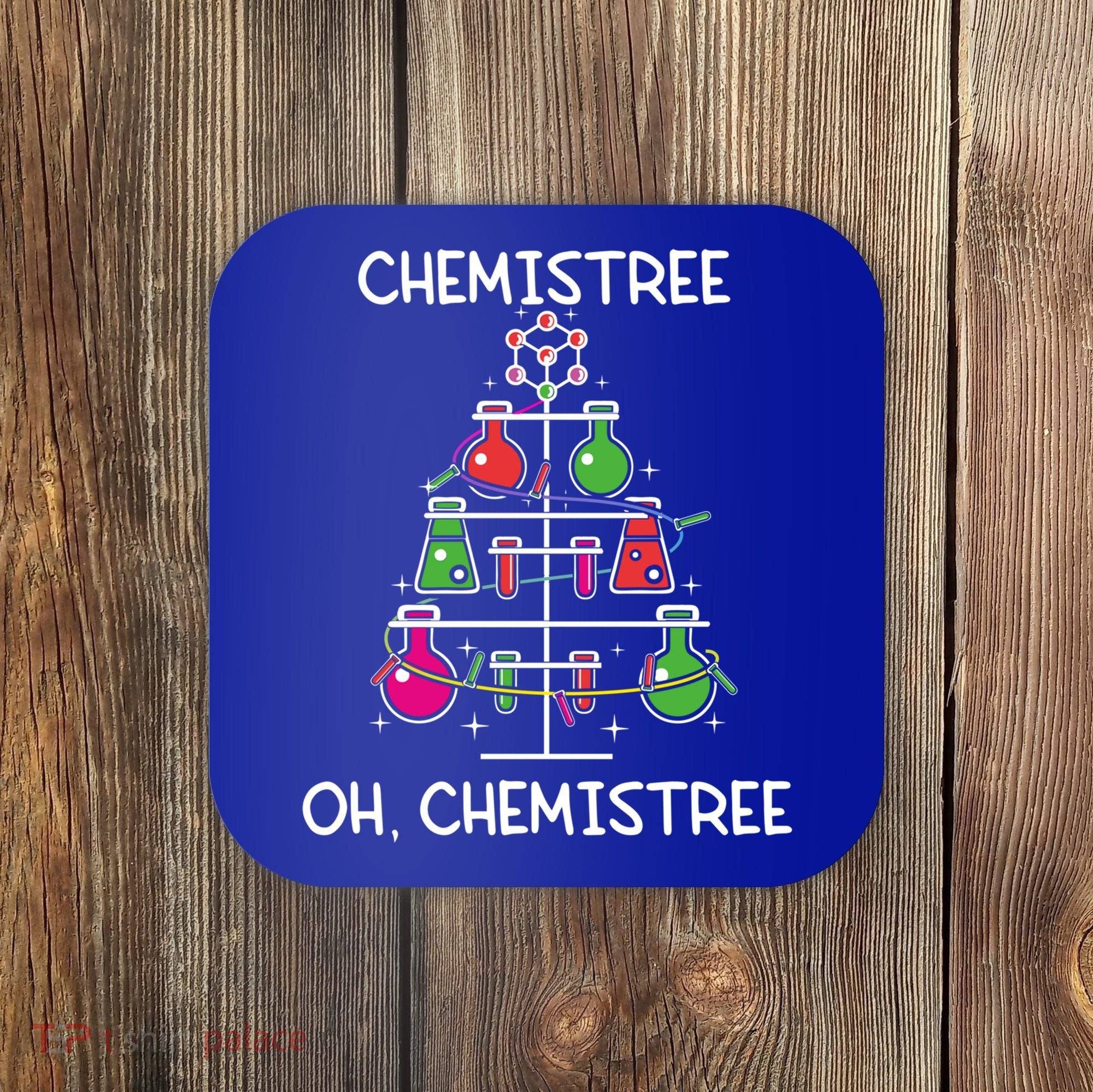 Chemistree Ugly Christmas Tree Sweater Chemistry Science Pun Gift Coaster