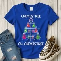 Chemistree Ugly Christmas Tree Sweater Chemistry Science Pun Gift Women's T-Shirt thumb 3