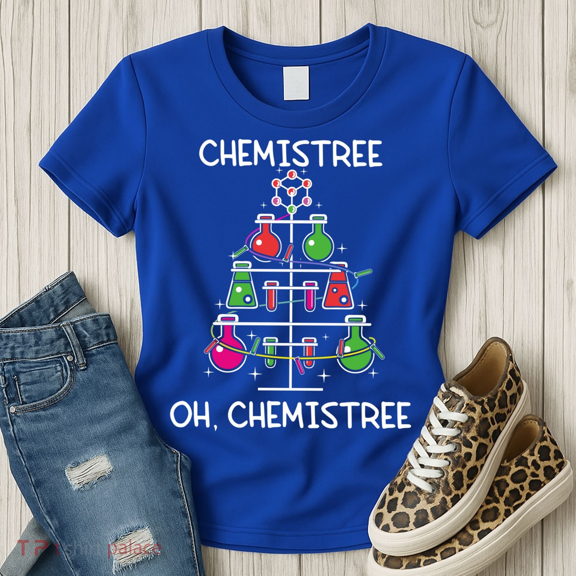 Chemistree Ugly Christmas Tree Sweater Chemistry Science Pun Gift Women's T-Shirt