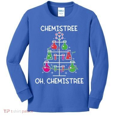 Chemistree Ugly Christmas Tree Sweater Chemistry Science Pun Gift Kids Long Sleeve Shirt