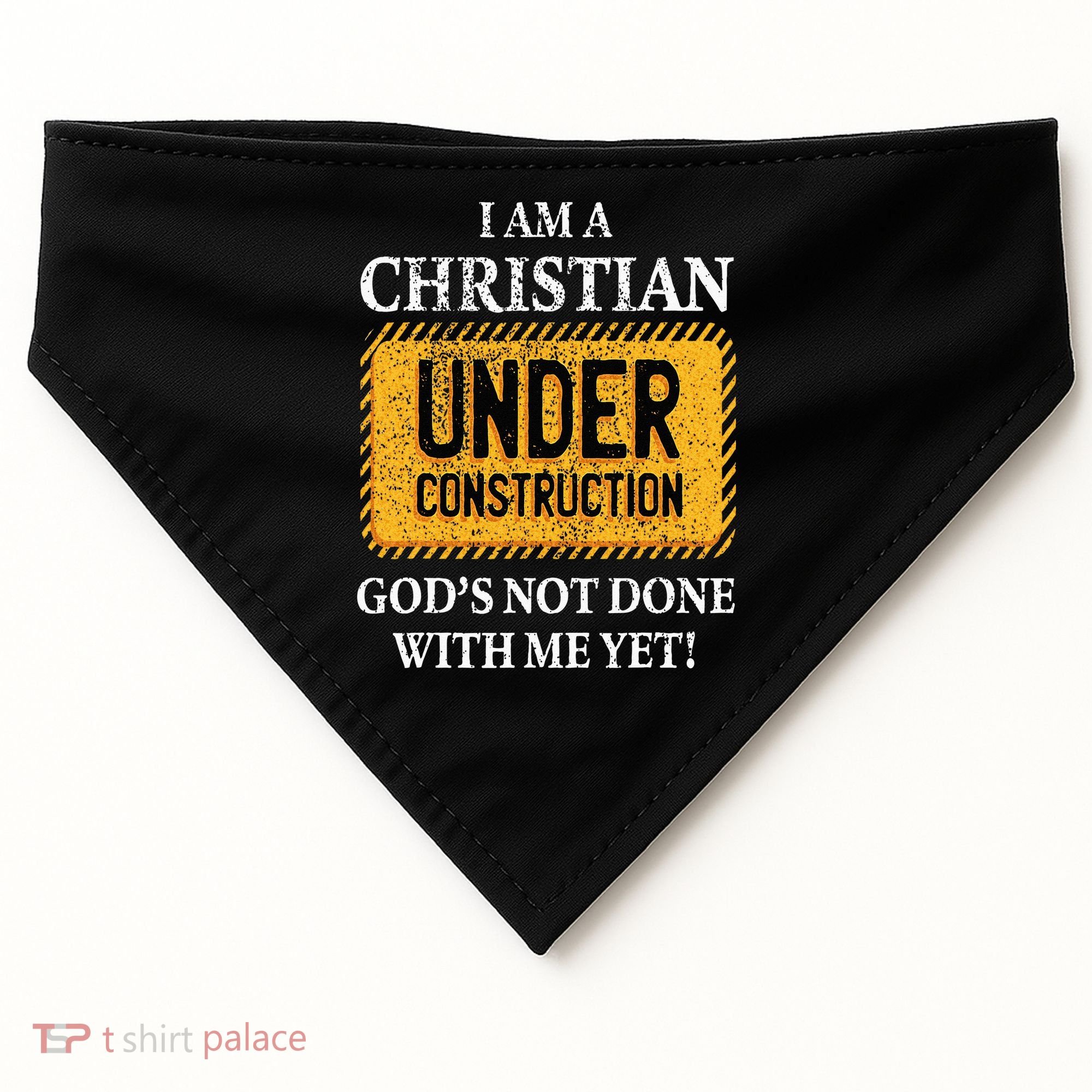 Christian Under Construction Funny Christian USA-Made Doggie Bandana