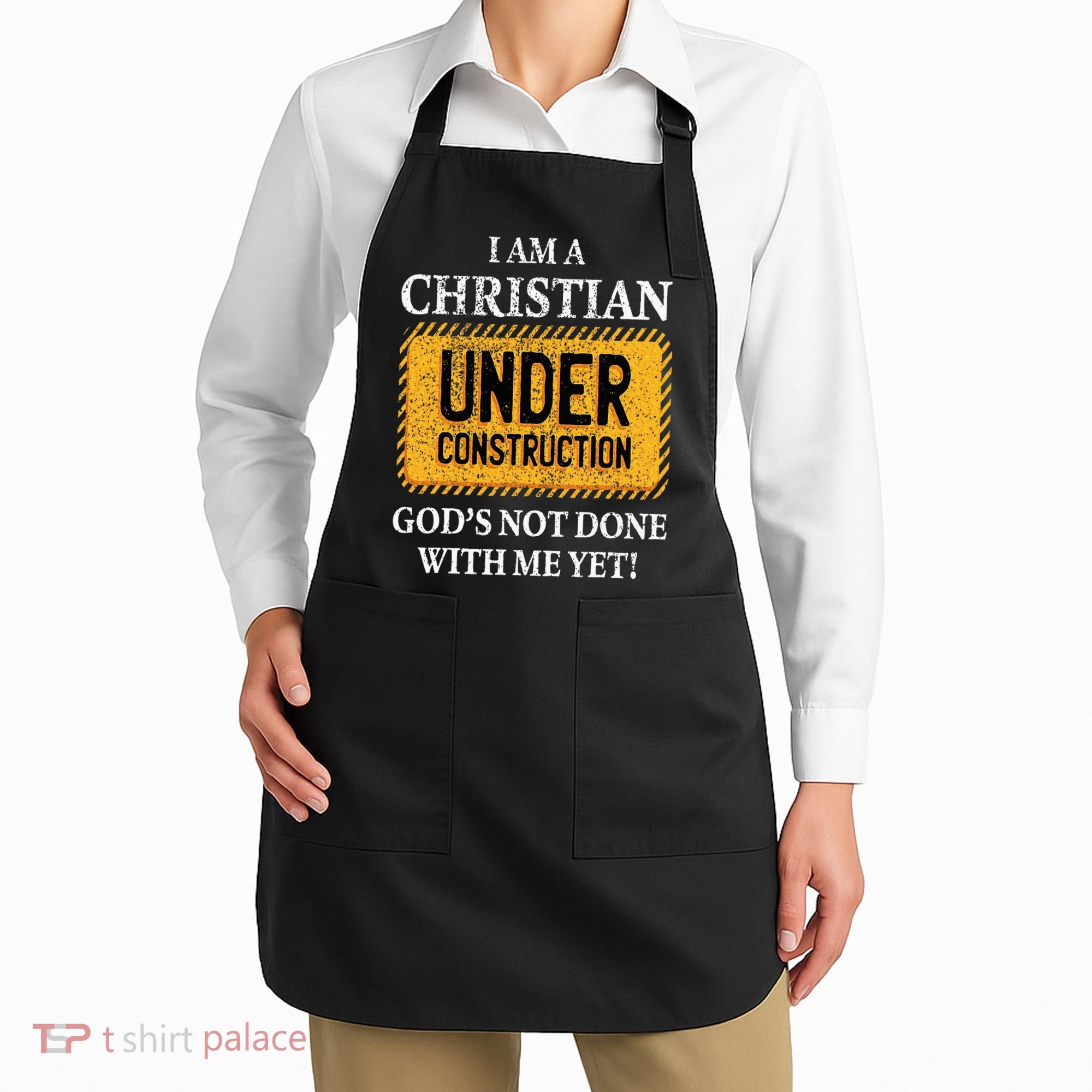 Christian Under Construction Funny Christian Apron
