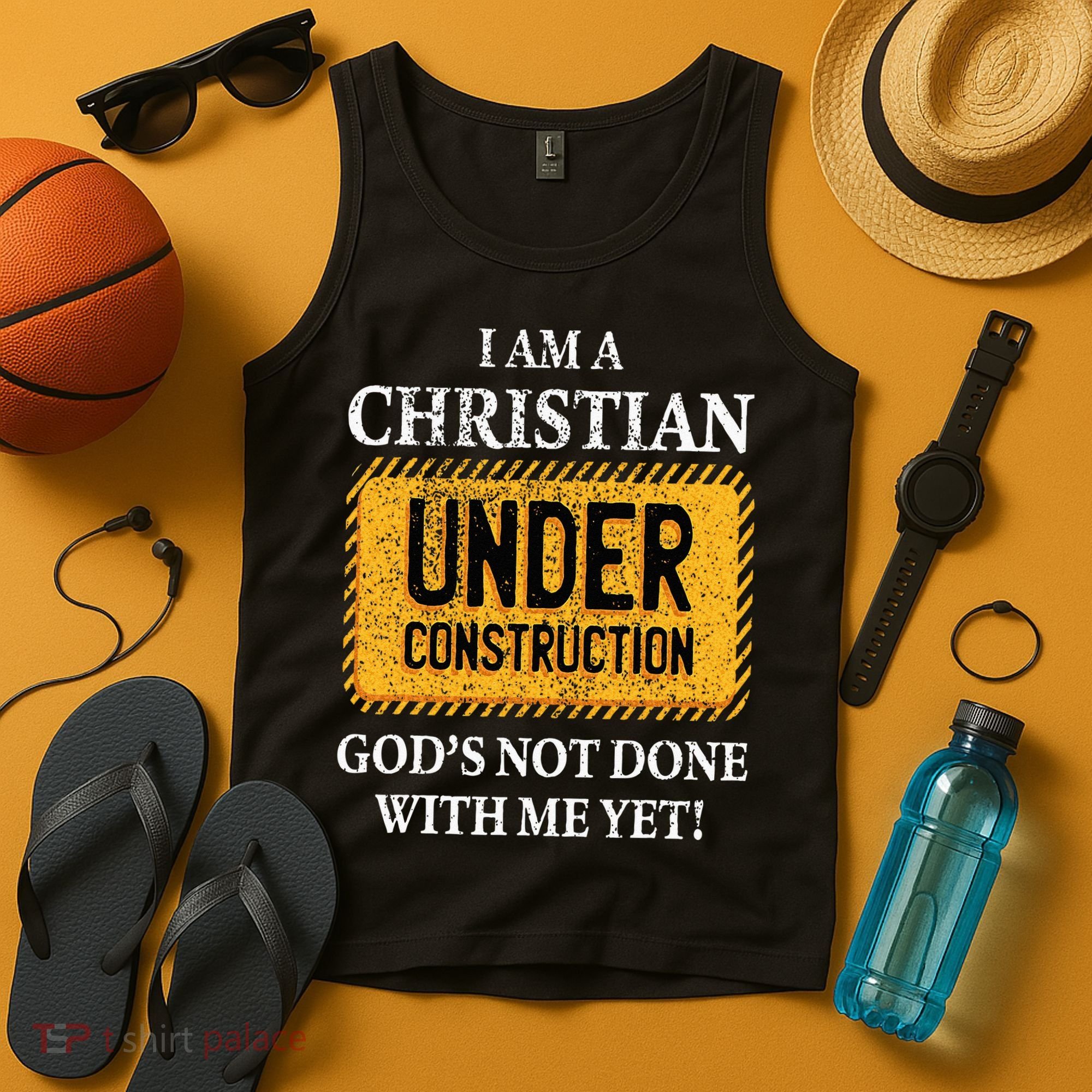 Christian Under Construction Funny Christian Tank Top