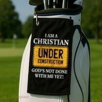 Christian Under Construction Funny Christian Golf Towel thumb 2