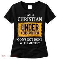 Christian Under Construction Funny Christian Women's T-Shirt thumb 0