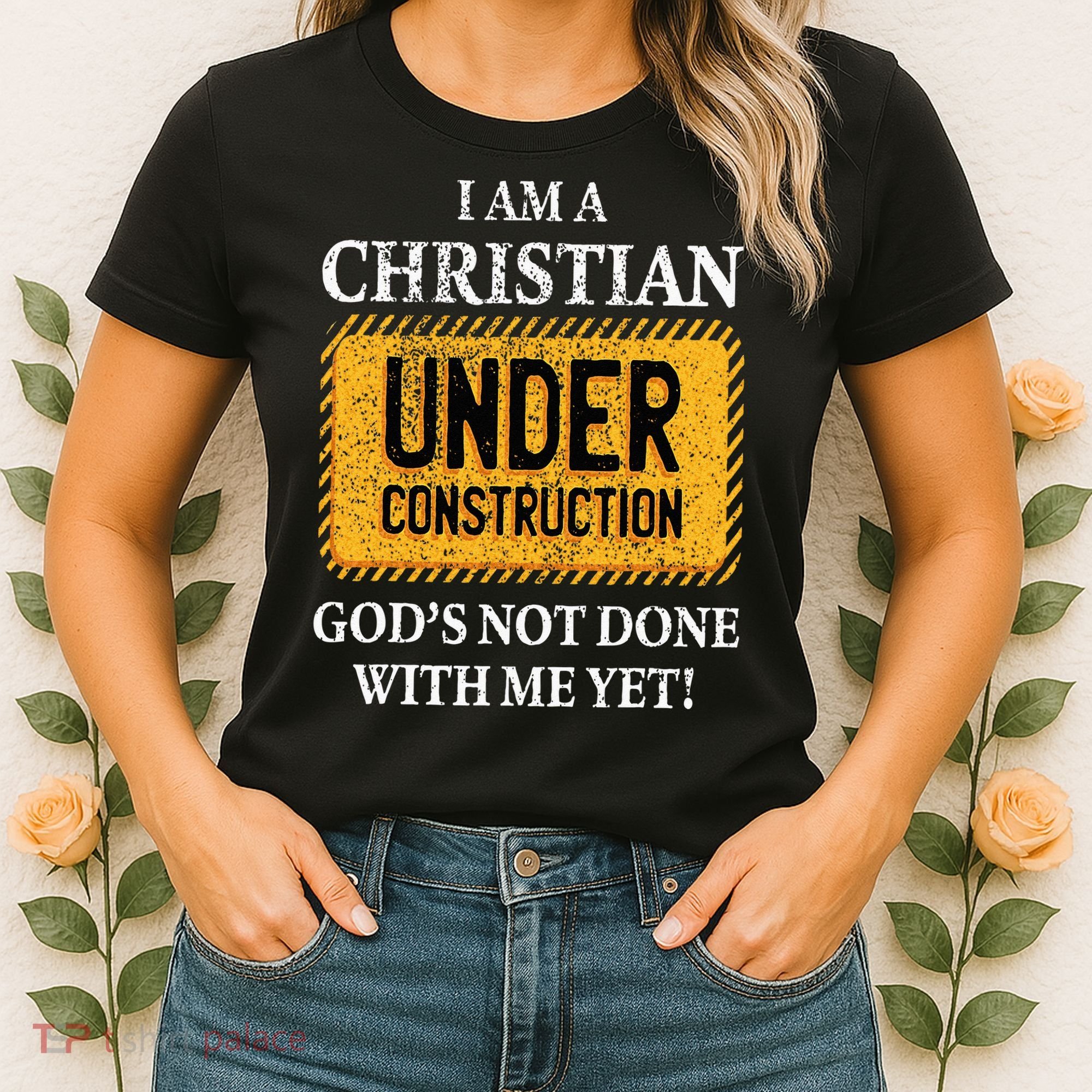 Christian Under Construction Funny Christian Women's T-Shirt