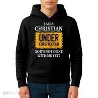 Christian Under Construction Funny Christian Kids Hoodie thumb 4