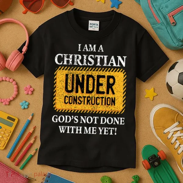 Christian Under Construction Funny Christian Kids T-Shirt
