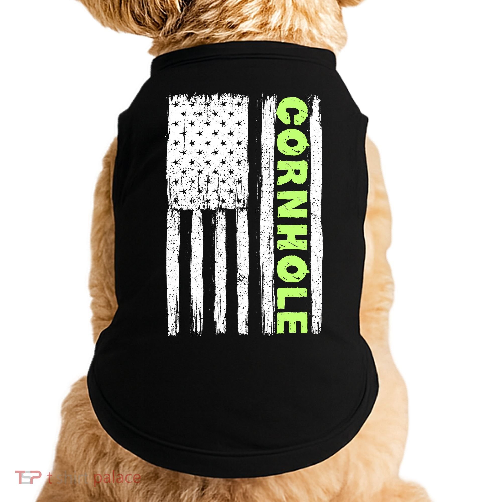 Cornhole Us Flag Doggie Tank