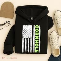 Cornhole Us Flag Hoodie thumb 4
