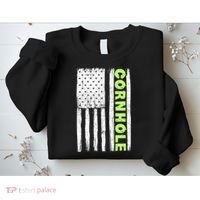 Cornhole Us Flag Sweatshirt thumb 2