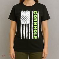 Cornhole Us Flag T-Shirt thumb 4