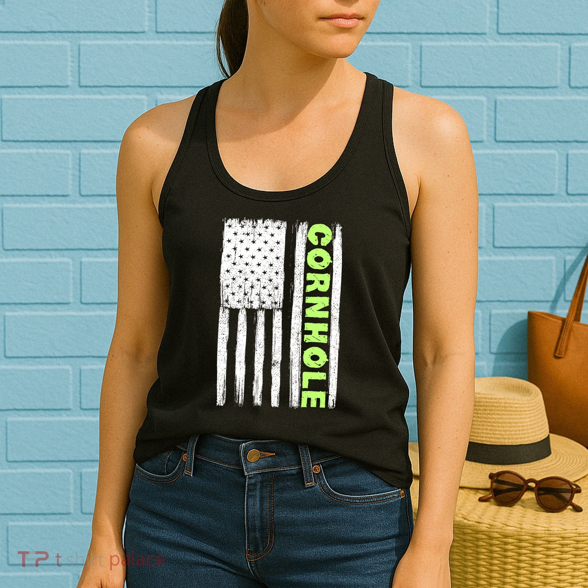 Cornhole Us Flag Women's Tank Top
