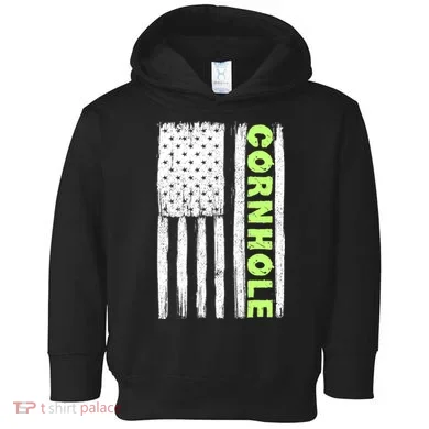 Cornhole Us Flag Toddler Hoodie