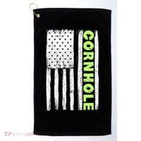 Cornhole Us Flag Golf Towel thumb 0