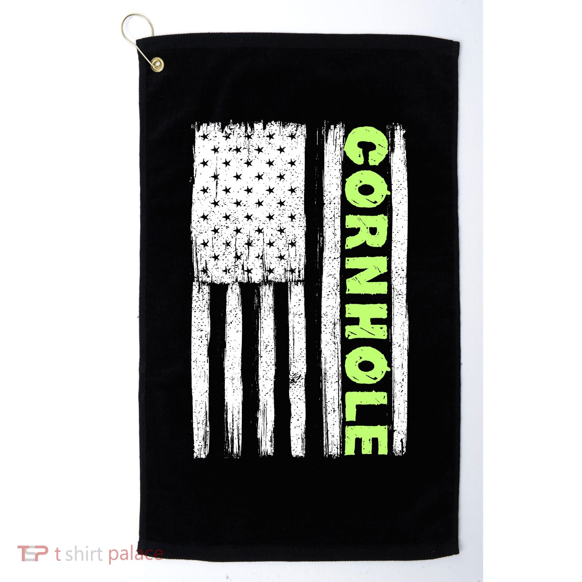 Cornhole Us Flag Golf Towel