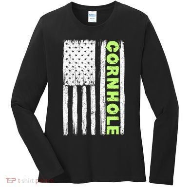 Cornhole Us Flag Women's Long Sleeve Shirt