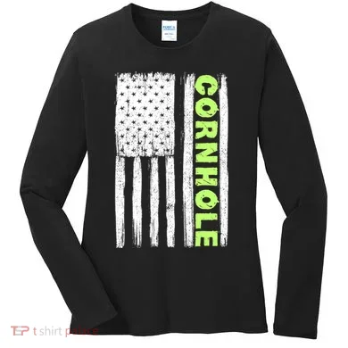 Cornhole Us Flag Women's Long Sleeve Shirt