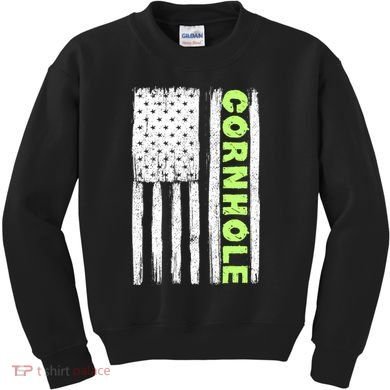 Cornhole Us Flag Kids Sweatshirt