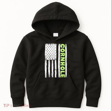 Cornhole Us Flag Kids Hoodie