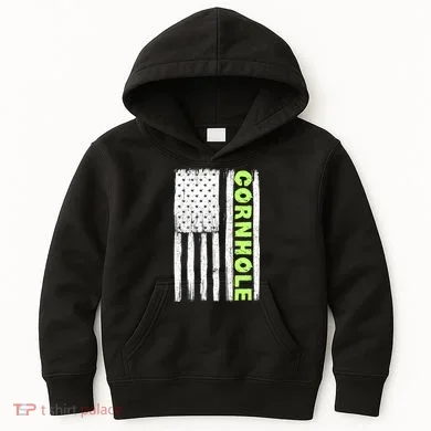 Cornhole Us Flag Kids Hoodie