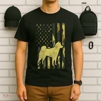 Camo Us Flag Shiba Inu Akita Pet Japanese Dog Patriotic Gift T-Shirt thumb 6
