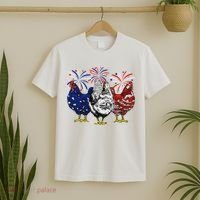 Chicken Usa Flag Patriotic Chicken Lover 4th Of July T-Shirt thumb 2