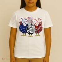 Chicken Usa Flag Patriotic Chicken Lover 4th Of July T-Shirt thumb 4