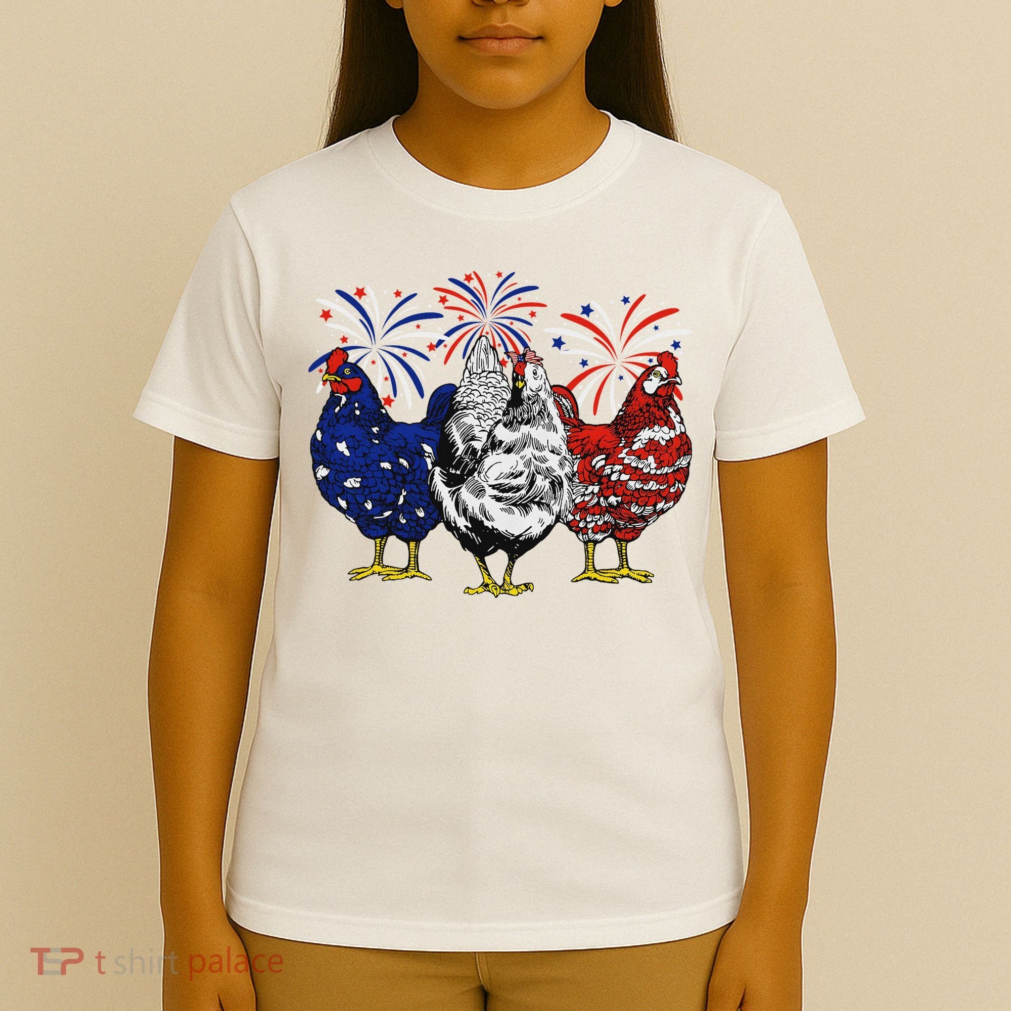 Chicken Usa Flag Patriotic Chicken Lover 4th Of July T-Shirt