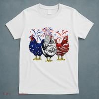 Chicken Usa Flag Patriotic Chicken Lover 4th Of July T-Shirt thumb 5