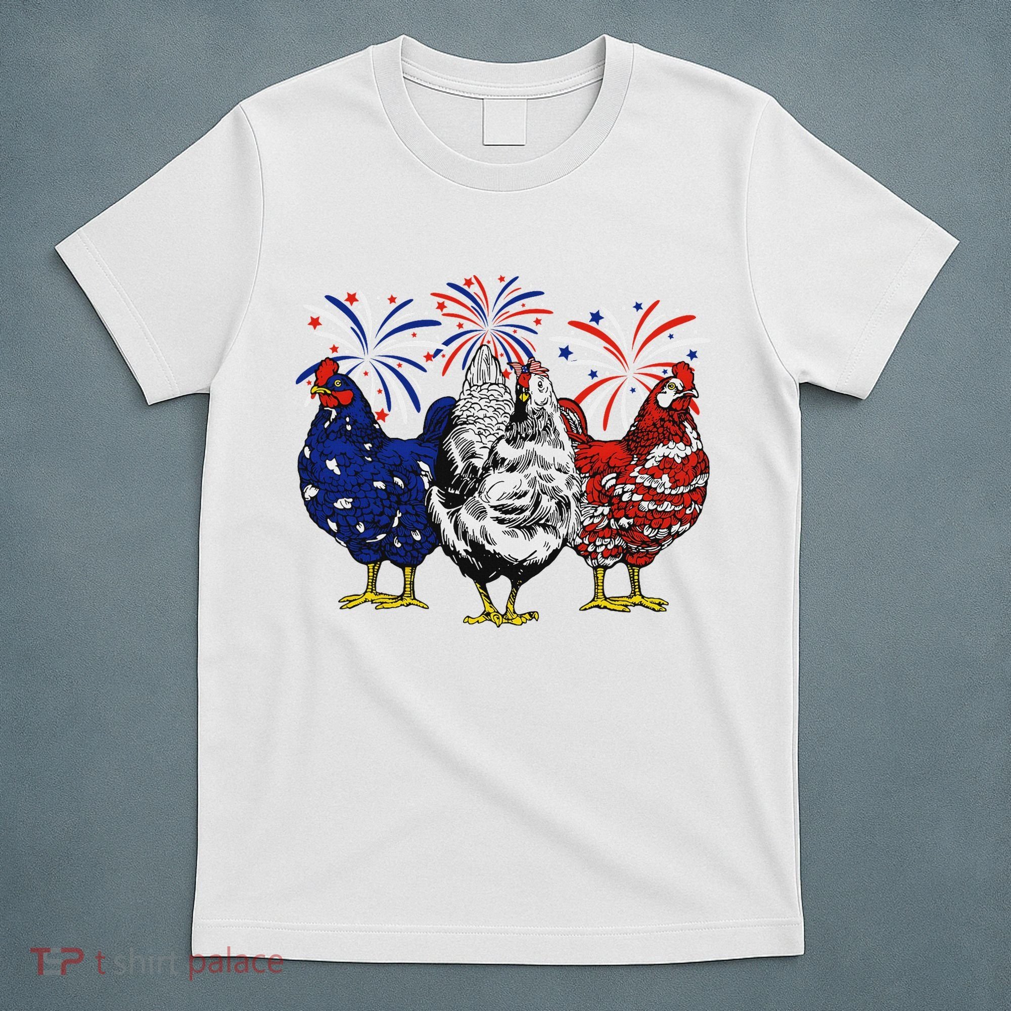 Chicken Usa Flag Patriotic Chicken Lover 4th Of July T-Shirt