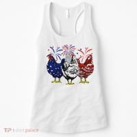 Chicken Usa Flag Patriotic Chicken Lover 4th Of July Women's Tank Top thumb 0