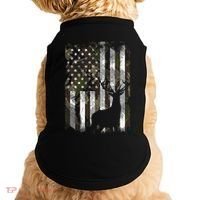 Camo Us Flag Deer Elk Buck Camoflage Hunting Hunter Dad Doggie Tank thumb 0