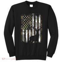 Camo Us Flag Deer Elk Buck Camoflage Hunting Hunter Dad Sweatshirt thumb 0