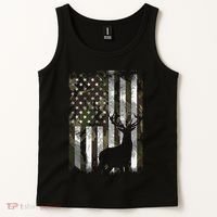 Camo Us Flag Deer Elk Buck Camoflage Hunting Hunter Dad Tank Top thumb 2
