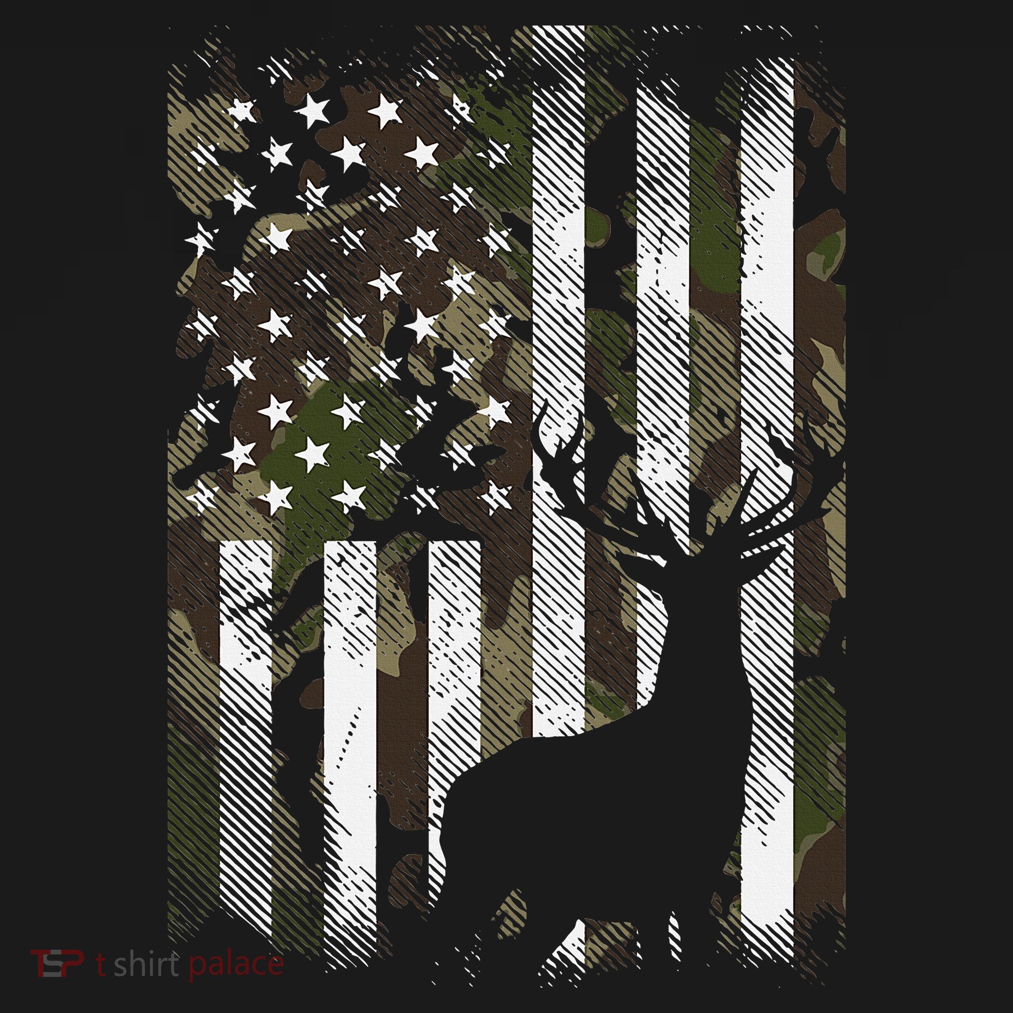 Camo Us Flag Deer Elk Buck Camoflage Hunting Hunter Dad Kids Sweatshirt